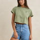 Rhythm Womens Island Crop Crew T-Shirt - Palm