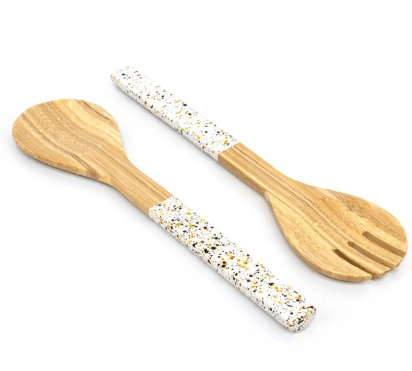 Jungle Culture Salad Spoons Jungle Culture Bamboo Salad Server Set