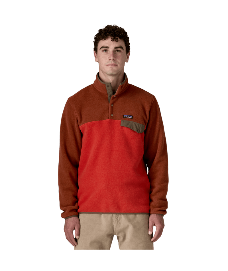 Patagonia Men's Lightweight Synchilla Snap-T Fleece Pullover - Painted Lines: Shore Blue