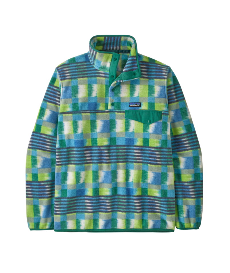Patagonia Men's Lightweight Synchilla Snap-T Fleece Pullover - Painted Lines: Shore Blue