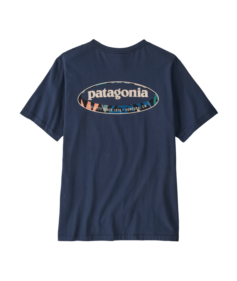 Patagonia Men's '95 Oval Logo T-Shirt - New Navy: Kaleido