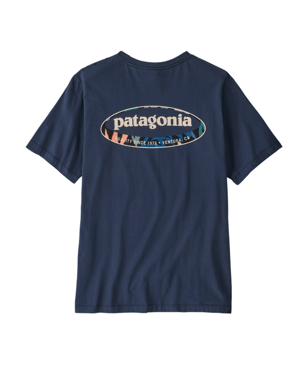 Patagonia Men's '95 Oval Logo T-Shirt - New Navy: Kaleido