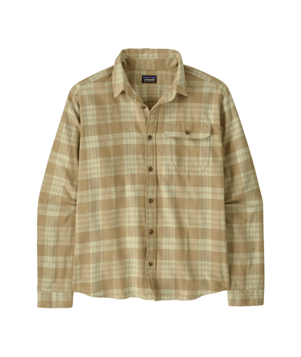 Patagonia Men's Long-Sleeved Lightweight Fjord Flannel Shirt - Builder: Weathered Stone