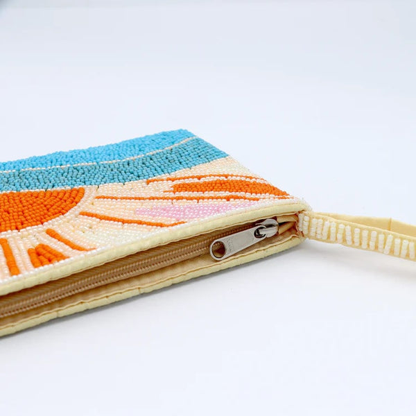 Large Sunrise Beaded Pouch
