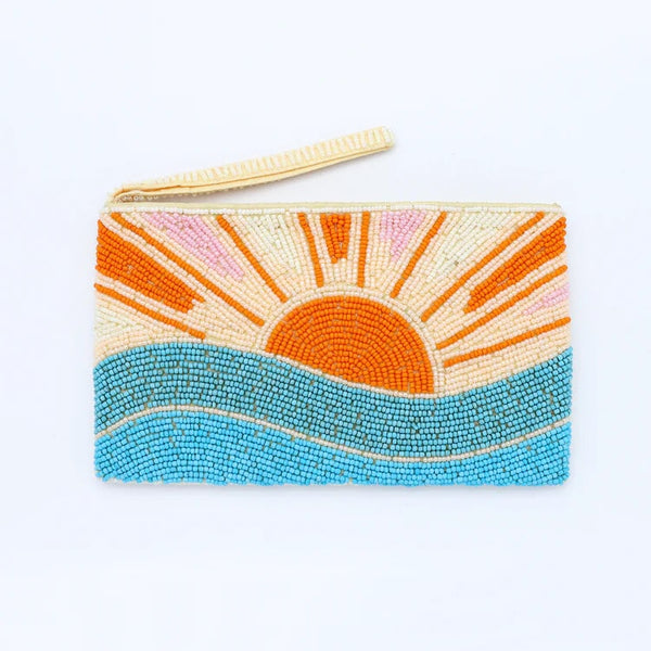 Large Sunrise Beaded Pouch