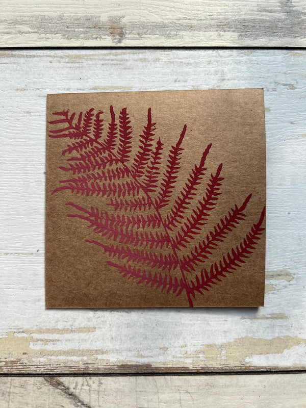 Lino Siren Greeting & Note Cards Lino Siren "Fern" Greetings card