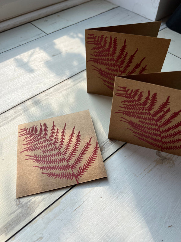 Lino Siren Greeting & Note Cards Lino Siren "Fern" Greetings card