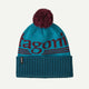 Patagonia Powder Town Beanie - Hut Tripper Logo: Mako Blue