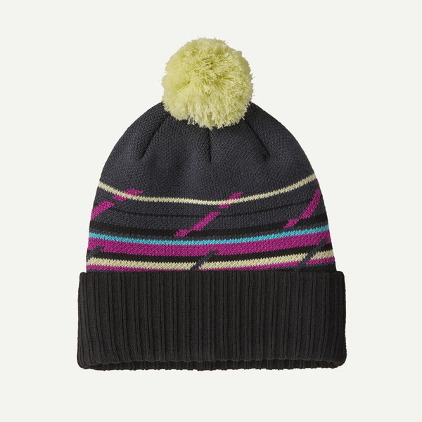 Patagonia Powder Town Beanie - Mountain Minded Geo: Smolder Blue