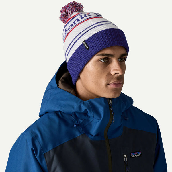 Patagonia Powder Town Beanie - Park Stripe: Viking Blue