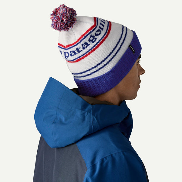 Patagonia Powder Town Beanie - Mountain Minded Geo: Smolder Blue