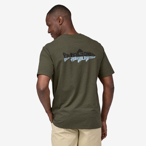 Patagonia T-shirt Patagonia Mens Wild Waterline Pocket Responsibili-Tee - Basin Green