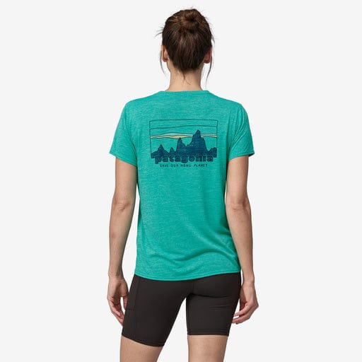 Patagonia T-shirt Patagonia Women's Capilene® Cool Daily Graphic Shirt - 73' Skyline: Subtidal Blue X-Dye