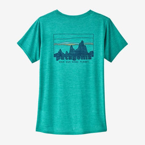 Patagonia T-shirt X-Small Patagonia Women's Capilene® Cool Daily Graphic Shirt - 73' Skyline: Subtidal Blue X-Dye