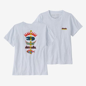 Patagonia T-shirt Patagonia Women's Fitz Roy Wild Responsibili-Tee - White