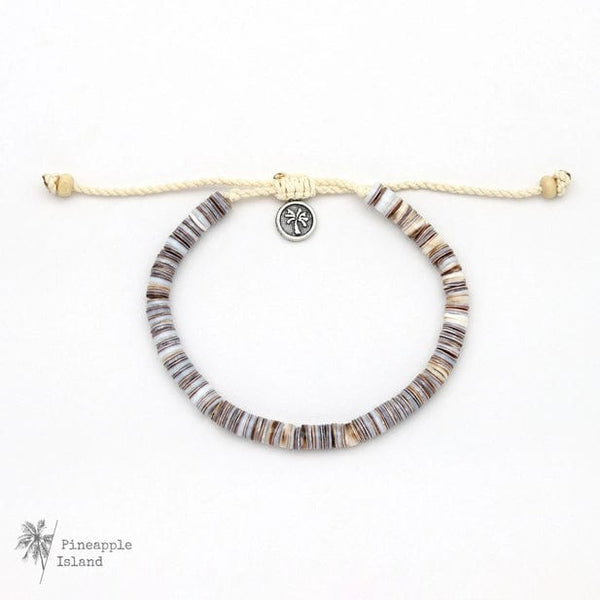 Pineapple Island Jewellery Pakui Natural Bead Bracelet by Pineapple Island - Light Brown