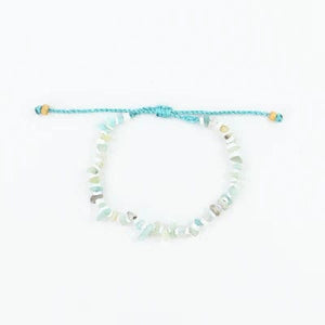 Pineapple Island Jewellery Pineapple Island Dunes Stone Bead Anklet in Pale Blue