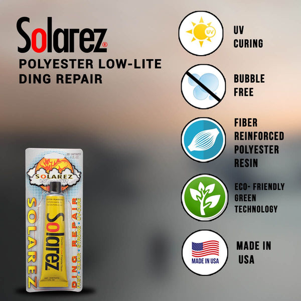 Solarez Polyester Low-Light Surfboard Ding Repair 1oz Tube