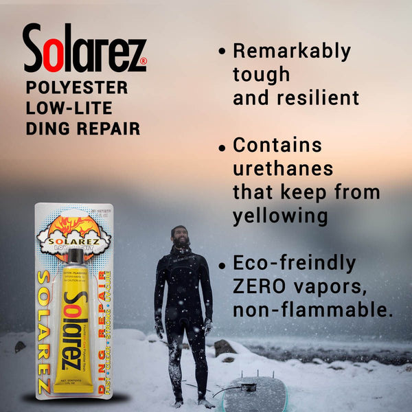 Solarez Polyester Low-Light Surfboard Ding Repair 1oz Tube