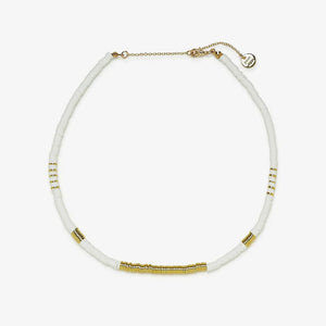 Puravida Jewellery Puravida Gold and White Stretch Amklet