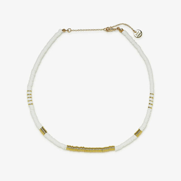 Puravida Jewellery Puravida Gold and White Stretch Amklet