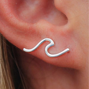 Puravida Jewellery Puravida Wave Ear Climber - Silver