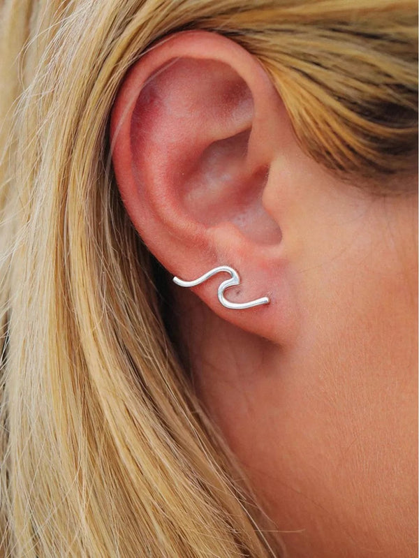 Puravida Jewellery Puravida Wave Ear Climber - Silver