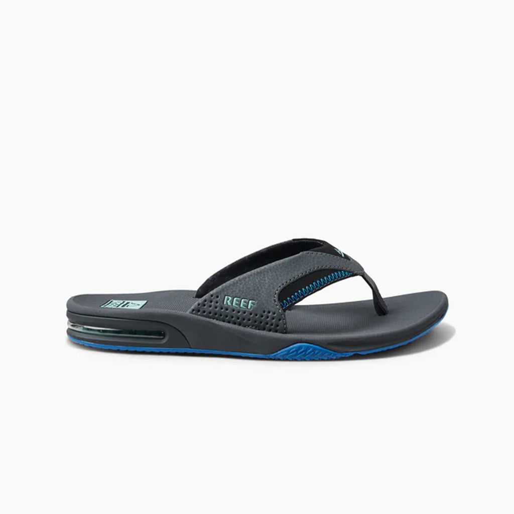 Reef Fanning Flip Flops - Gunmetal/Ocean