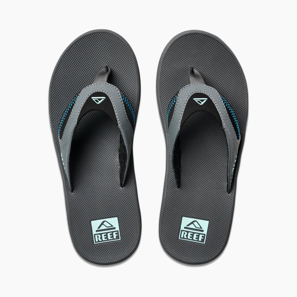 Reef Fanning Flip Flops - Gunmetal/Ocean