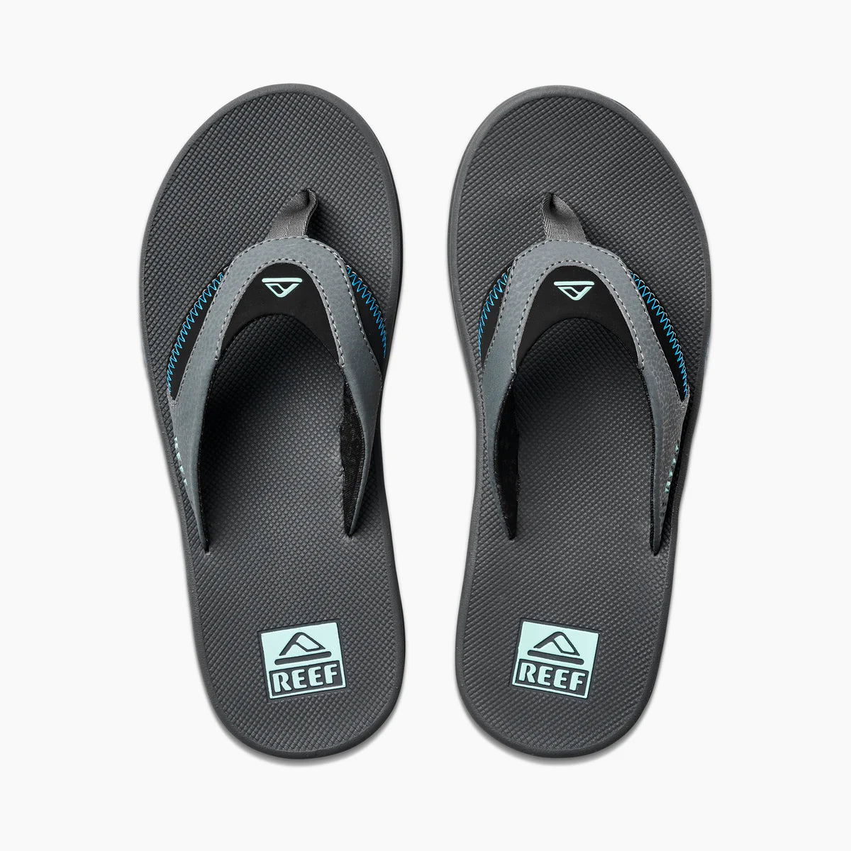 Reef Fanning Flip Flops - Gunmetal/Ocean