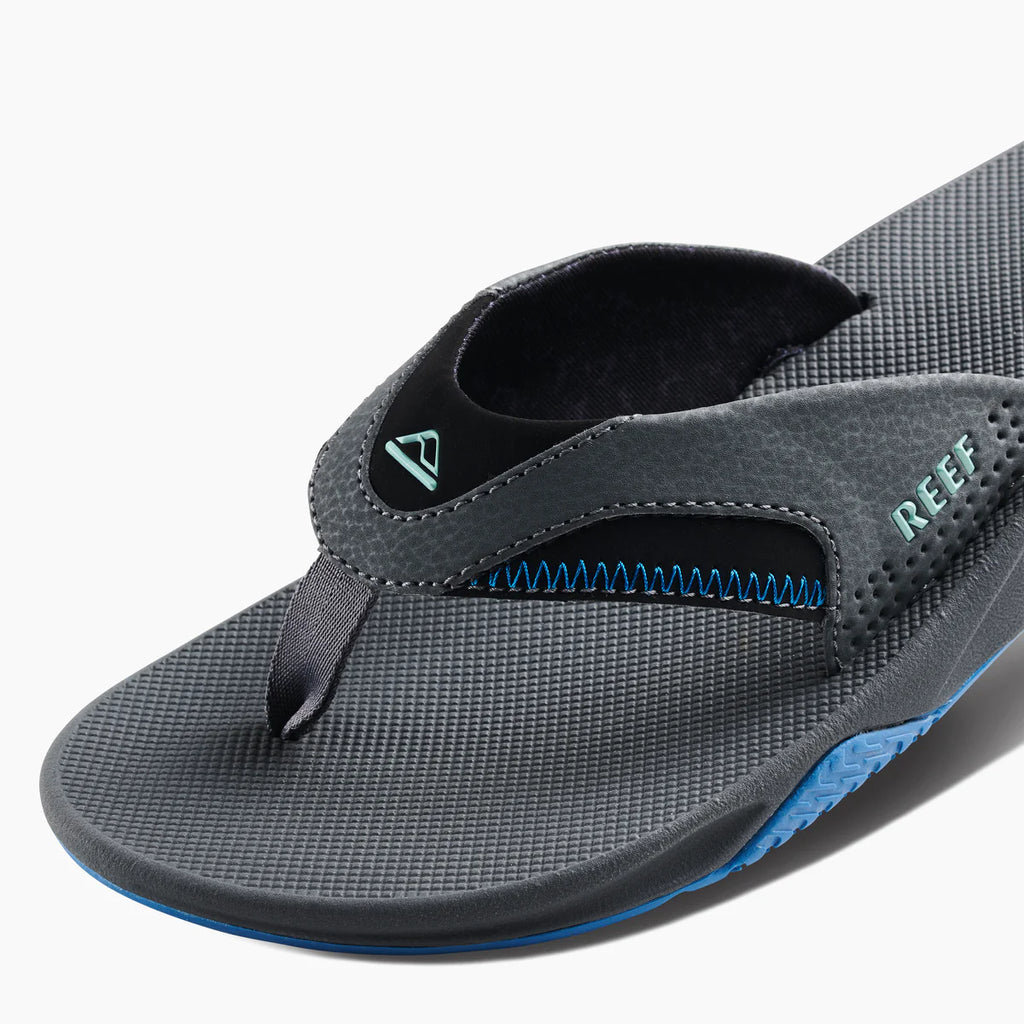 Reef Fanning Flip Flops - Gunmetal/Ocean