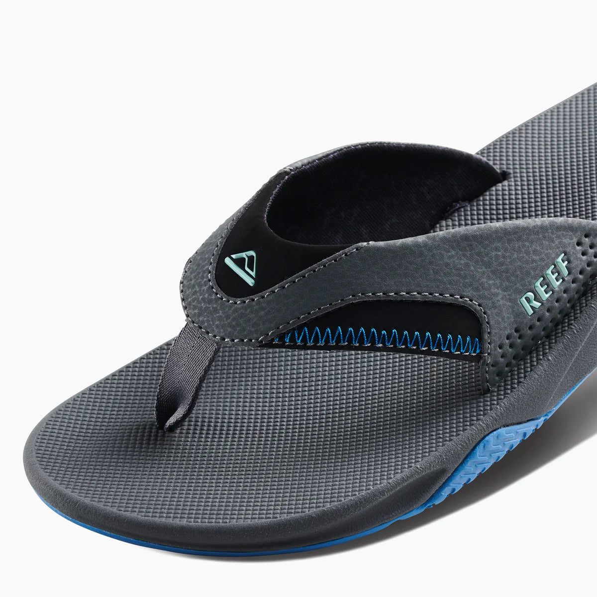 Reef Fanning Flip Flops - Gunmetal/Ocean