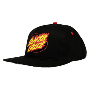 Santa Cruz Hat Santa Cruz Youth True Oval Flame Dot Cap - Black