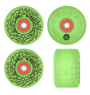 Santa Cruz Skateboards SLIME BALLS - LIGHT UPS OG SLIME GREEN/GLITTER 78A SKATEBOARD WHEELS - 60MM