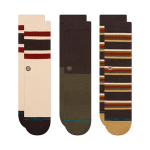 Stance Socks Stance - Mill House 3 Pack Crew Sock - Dark Brown