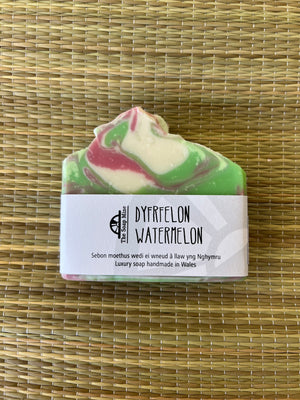 The Soap Mine soap Dyfrenol (Watermelon) Handmade Vegan Welsh Soap