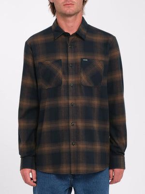 Volcom Shirt Volcom Netastone Mens Flannel Shirt - Dark Earth