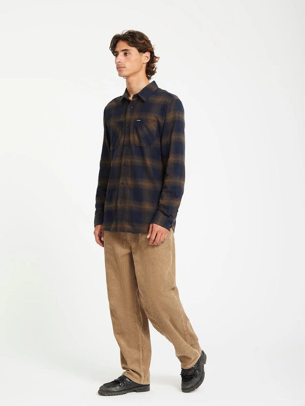 Volcom Shirt Volcom Netastone Mens Flannel Shirt - Dark Earth