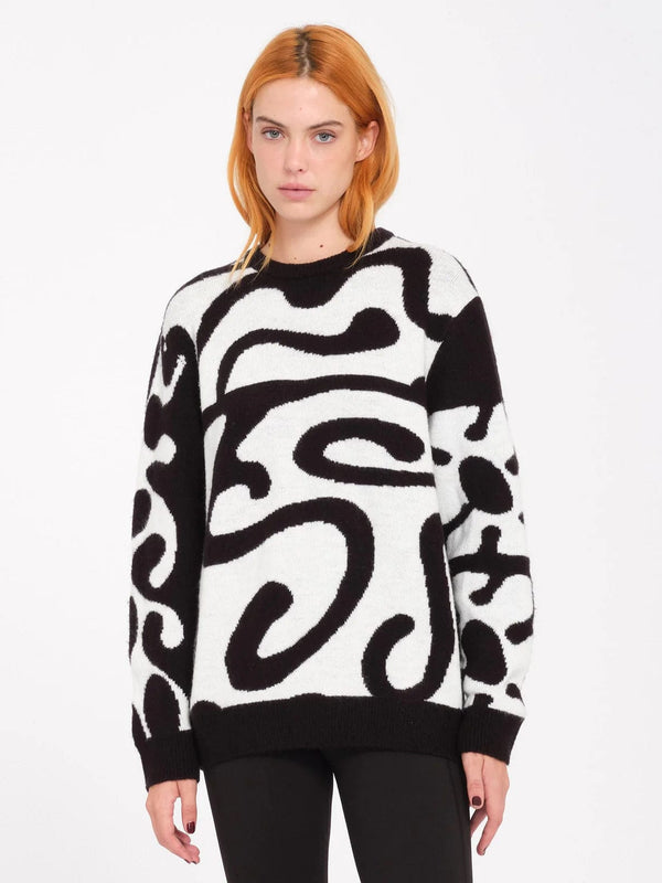 Volcom sweater Volcom Women's Zephyr Sweater - Black/White