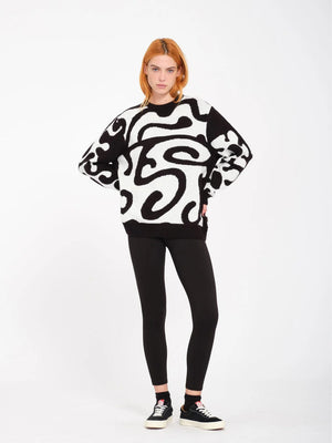 Volcom sweater Volcom Women's Zephyr Sweater - Black/White