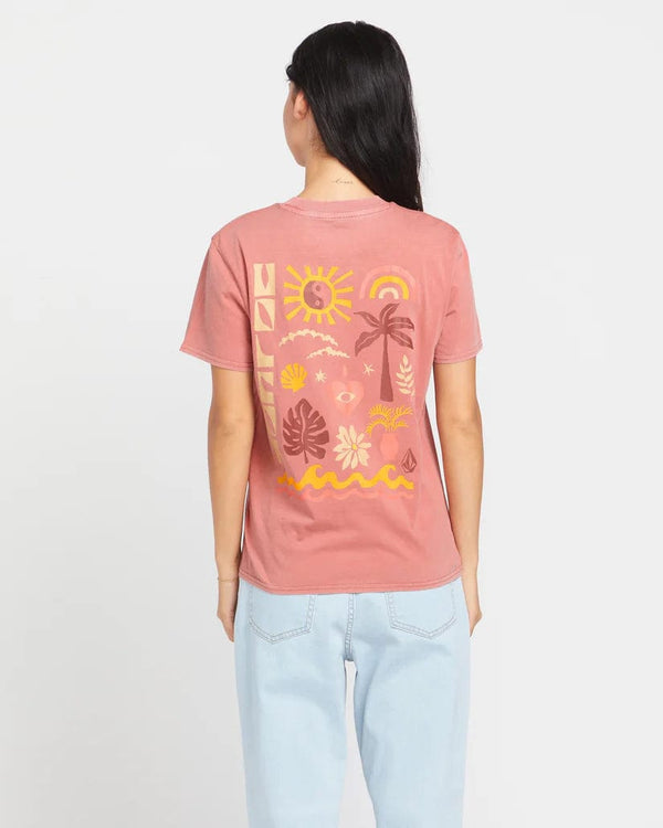 Volcom T-shirt Lock It Up Tee in Mauve Rose