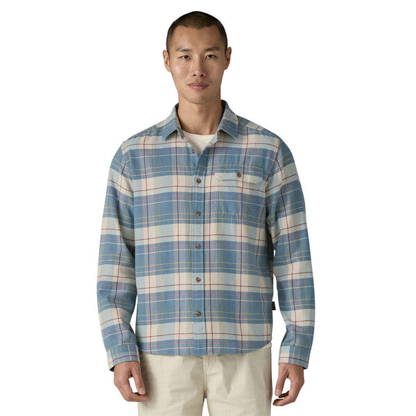 Patagonia Men's Long-Sleeved Lightweight Fjord Flannel Shirt - Still Blue