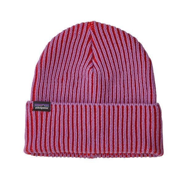 Patagonia Fisherman's Rolled Beanie - Contrast Stripe: Brisk Purple