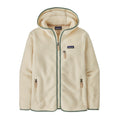 Patagonia Women's Retro Pile Fleece Hoody - Natural W/ Ellwood Green