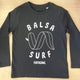 Balsa Kids Surfboard Long Sleeve T-Shirt - Black