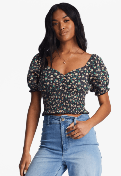 Billabong Tops M/10 Billabong Love Song - Puff Sleeve Top