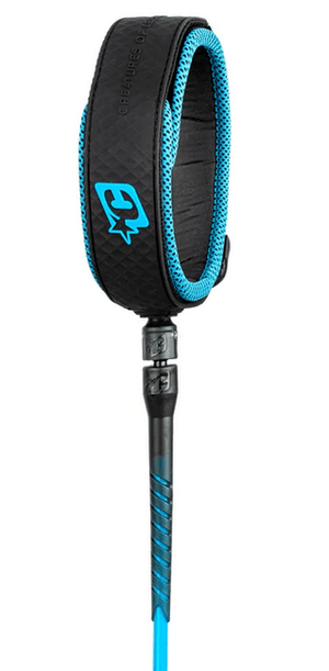 Creatures of Leisure 9' Leash Black / Cyan Reliance Longboard Knee 9ft Leash