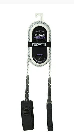 FCS 6' Leash FCS Freedom Helix 6' All Round Leash - Natural/ Black