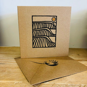 Lino Siren Greeting & Note Cards Black Lino Siren “Set -On” Greetings card