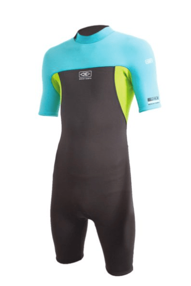 Ocean and Earth Wetsuits 6 Ocean and Earth 2mm Youth Free-Flex Back Zip Spring Blue Lime